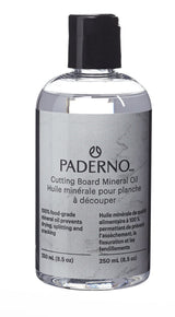 PADERNO 100% Food-Grade Mineral Oil Treatment For Cutting Boards, 250-mL