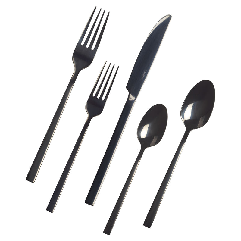 PADERNO Belvedere Stainless Steel Flatware Set, Serves 4, 20-pc, Black J5
