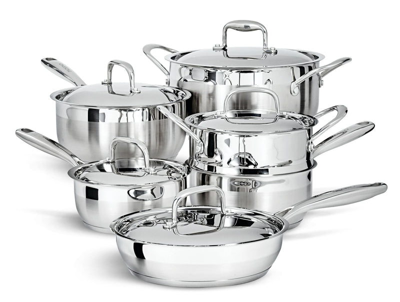 PADERNO Canadian Classic Stainless Steel Cookware Set, Dishwasher & Oven Safe, 11-pc M0