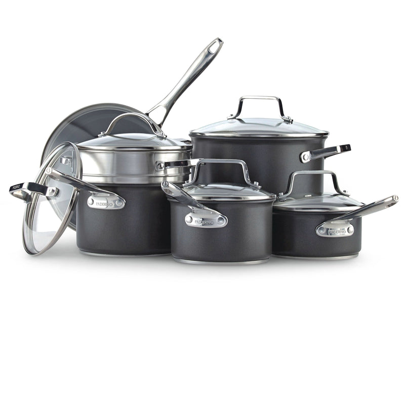 PADERNO Hard Anodized Cookware Set, Non-Stick, PFOA-Free, Dishwasher & Oven Safe, 12-pc F6