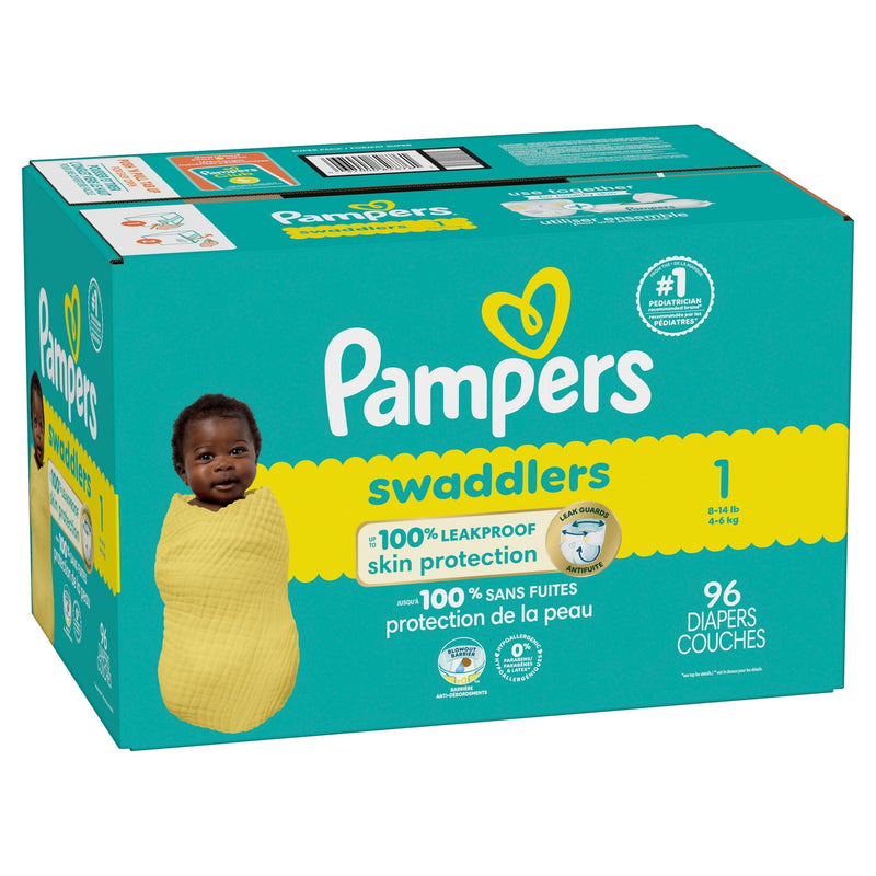 Pampers Swaddler Size 1 Leak-Free Baby Diapers, 96-pc G2