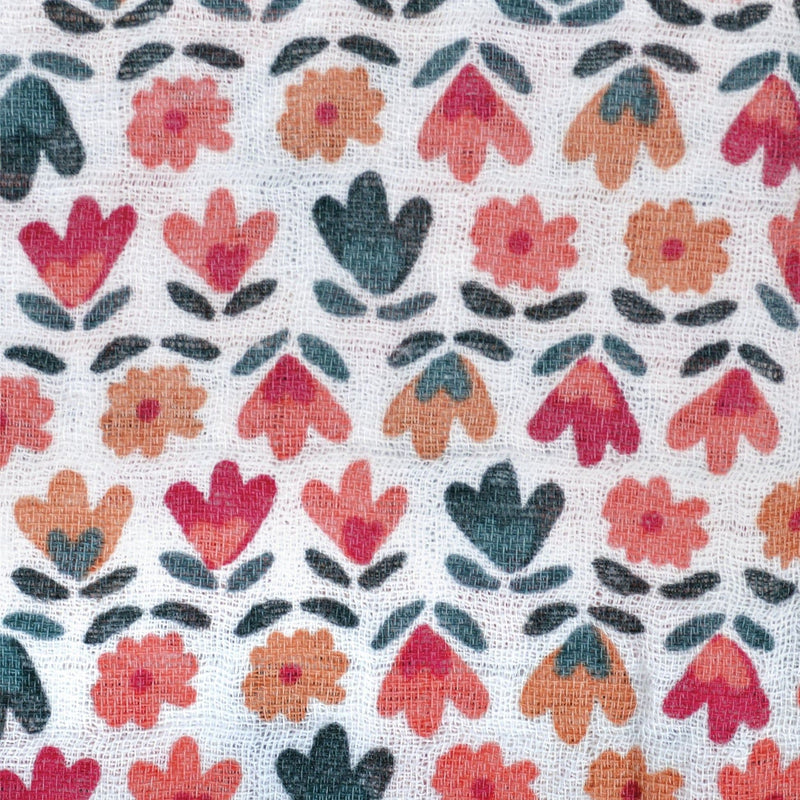 Perlimpinpin Cotton Muslin Baby Swaddle Blanket, Floral X6