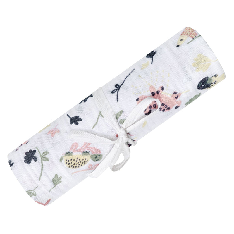 Perlimpinpin Cotton Muslin Baby Swaddle Blanket, Jungle Lotus R0