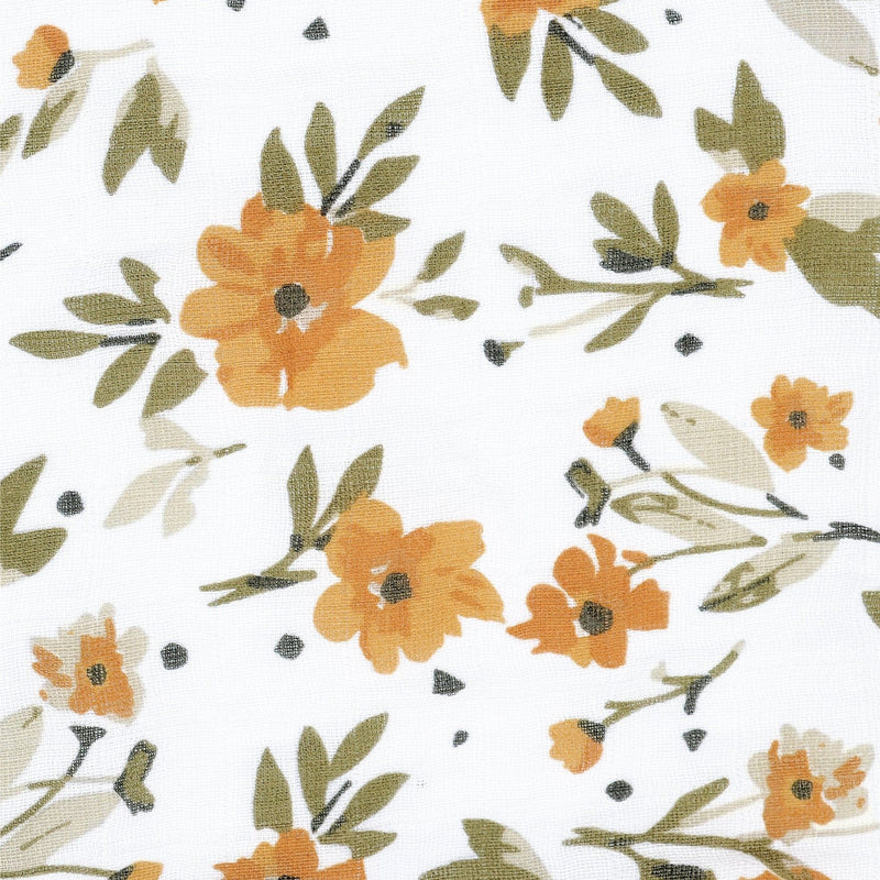 Perlimpinpin Cotton Muslin Baby Swaddle Blanket, Marigold X3