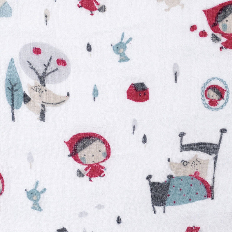 Perlimpinpin Cotton Muslin Baby Swaddle Blanket, Riding Hood U3