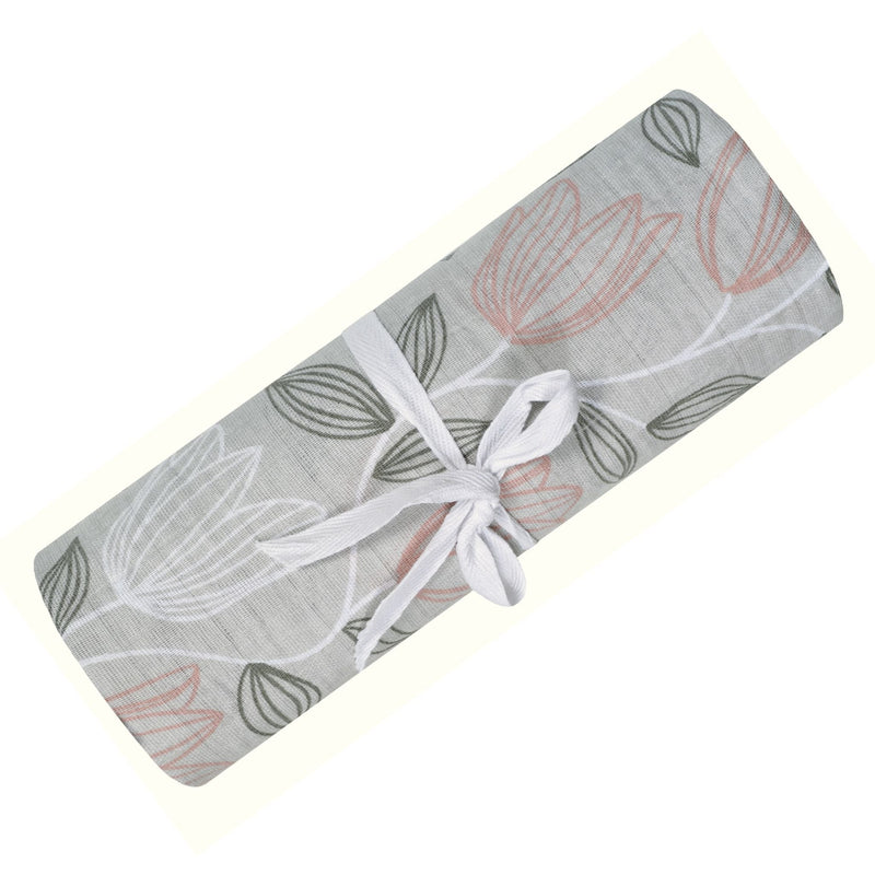 Perlimpinpin Cotton Muslin Baby Swaddle Blanket, Tulips A0