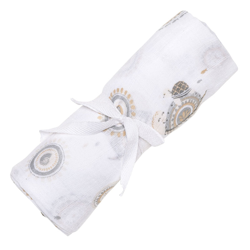 Perlimpinpin Cotton Muslin Baby Swaddle Blanket, Turtles Y1