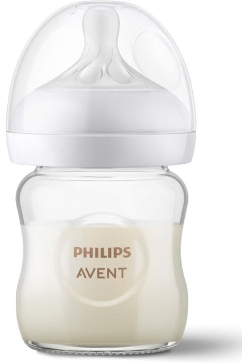 Philips Avent Glass Bottle with Response Nipple 4-oz, 1-pk O4