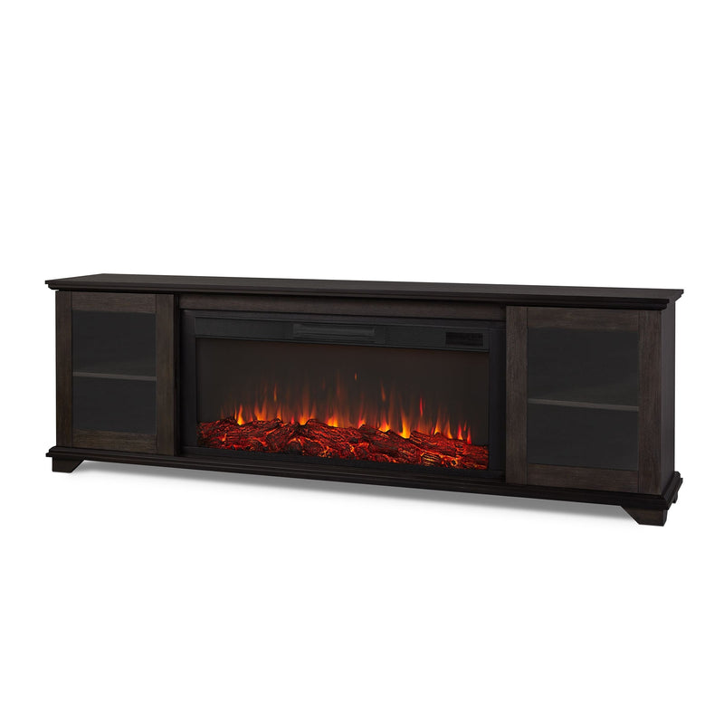 Real Flame Benjamin Landscape Electric Fireplace TV Stand, 81-in, 1500W, Includes Remote Control, Weathered Wood I0