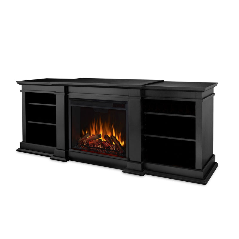 Real Flame Fresno Media Indoor Electric Fireplace TV Stand, 72-in, 1500W, Black R1