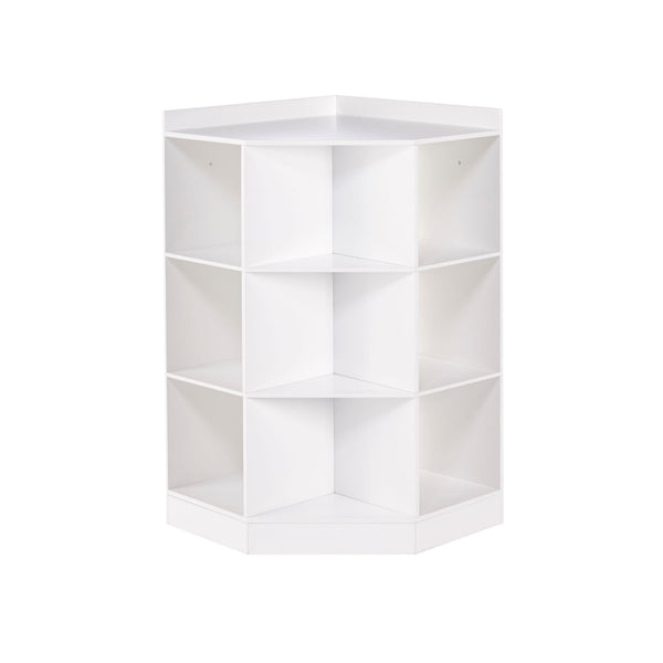 RiverRidge Home Kids' Playroom Corner Cabinet with 6 Toy Storage Cubbies & 3 Shelves, White S9
