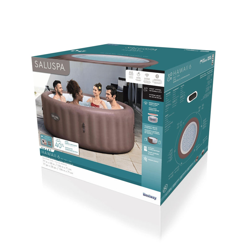 Salu Spa Hawaii Smart AirJet 6-Person Terracotta Round Spa, 77-in x 28-in Z8