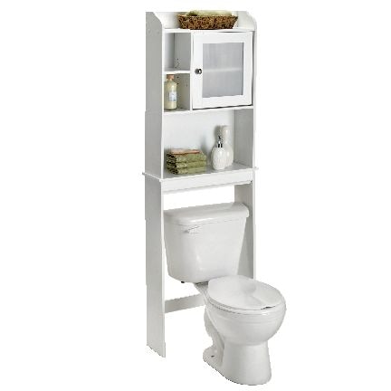 Sauder Caraway 1-Door Over-The-Toilet Spacesaver Bathroom Storage Shelf/Cabinet, Soft White L0