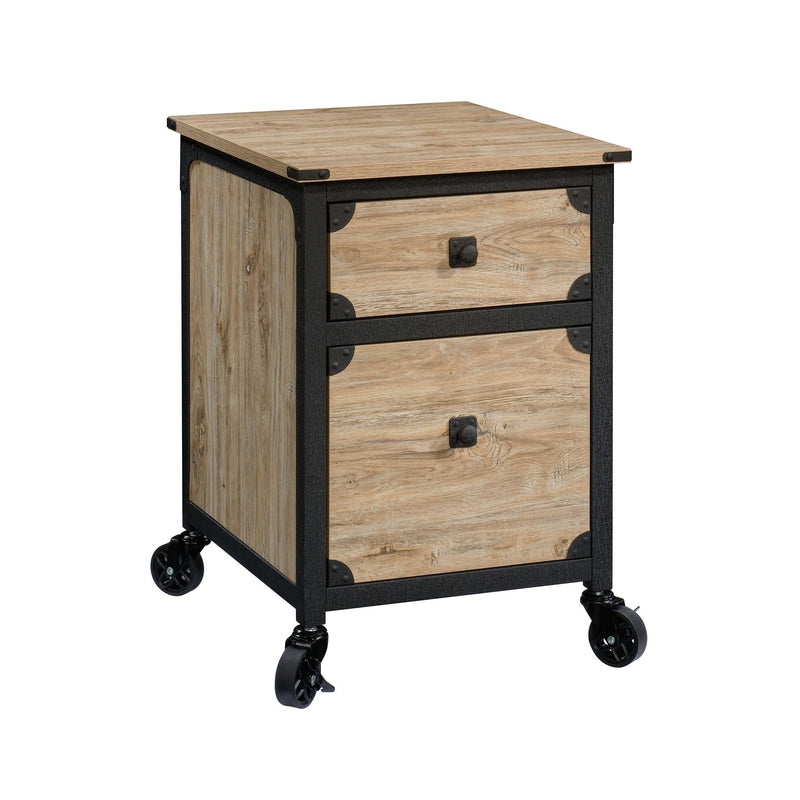 Sauder Steel Pedestal River File Cabinet with Drawers, Milled Mesquite R9