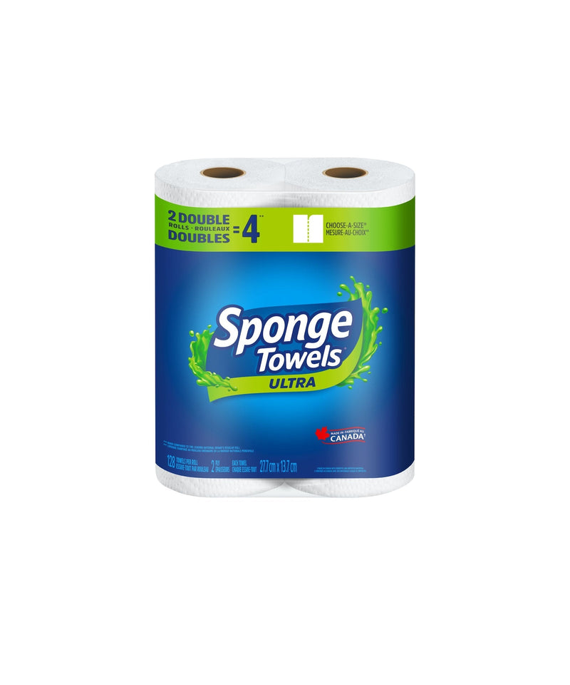 Scotties Sponge Ultra Choose-A-Size Absorbent Paper Towel, 2-Ply, 2 Double Rolls P2