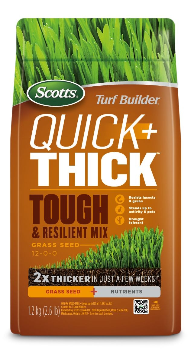 Scotts Turf Builder Quick + Thick Grass Seed Tough & Resilient Mix, 12-0-0, 1.2-kg T7