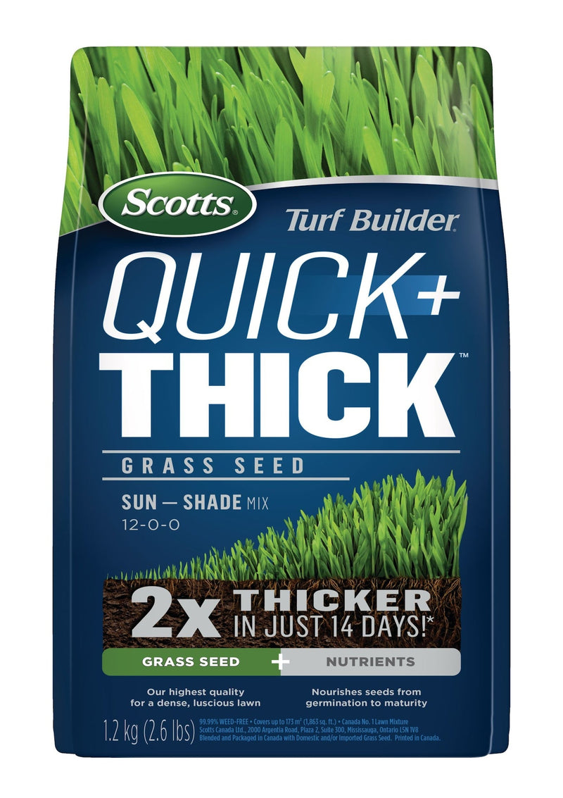 Scotts Turf Builder Quick + Thick Sun—Shade Grass Seed & Fertilizer Mix, 1.2-kg K3