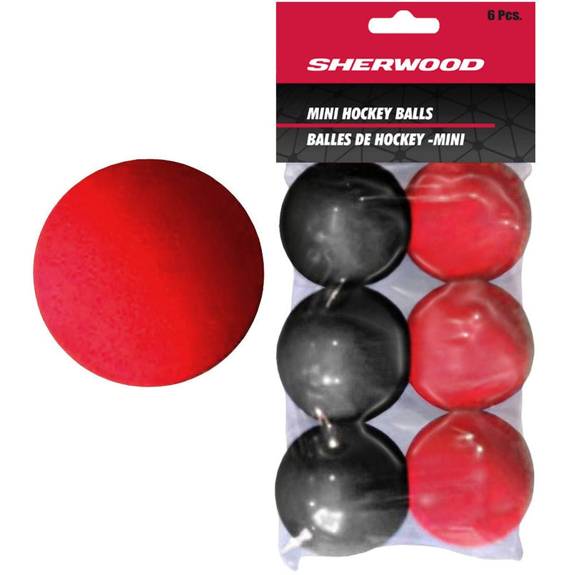 Sherwood Mini Foam Street Hockey Balls, Red & Black, 6-pk C9