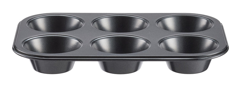 Simplicite Dark Grey Non-Stick Carbon Steel Muffin Pan, 6-Cup H0