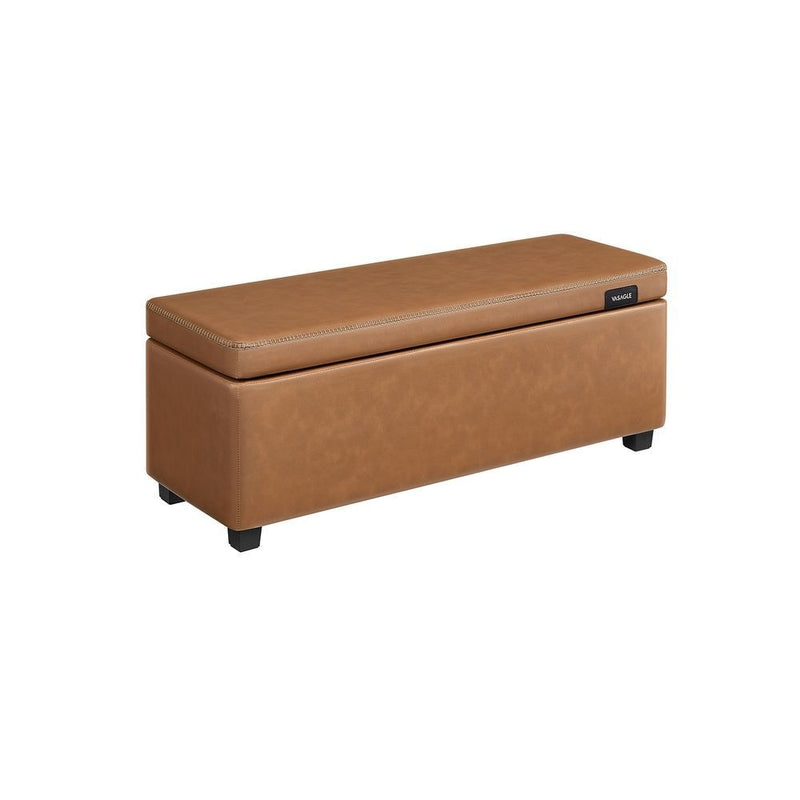 Songmics Home Mid-Century Modern Brown Storage Ottoman S9