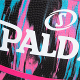 Spalding Marble Series 4Her Outdoor Rubber Basketball, Size 6 (28.5-in), Black/Pink,