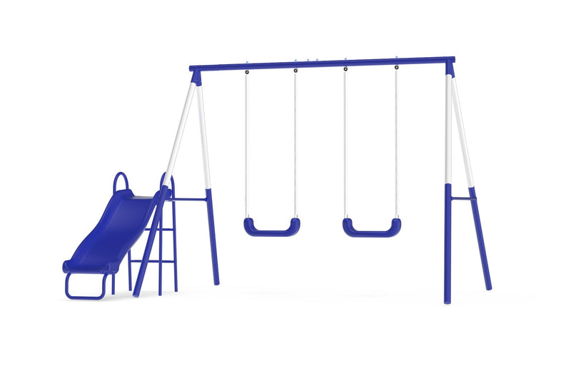 Sportspower Play Time Kids' 3 Station Metal Swing Set with Slide S8