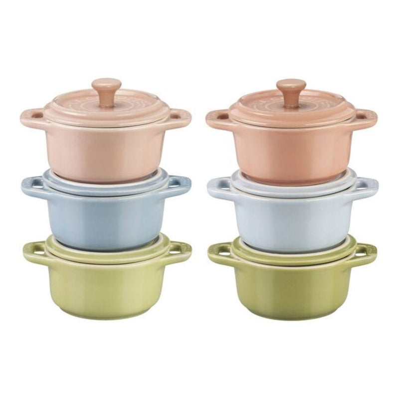 Staub Non-Stick Ceramic Mini Macaron Cocotte Set, 6-pc X2