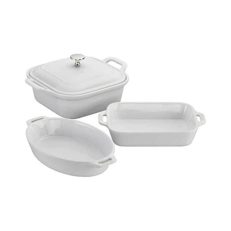 Staub White Non-Stick Ceramic Mixed Baking Set, 4-pc F8