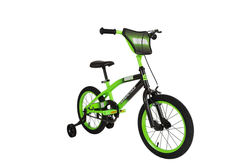 Supercycle Misfit Kids' Bike with Training Wheels, 16-in, Green G5