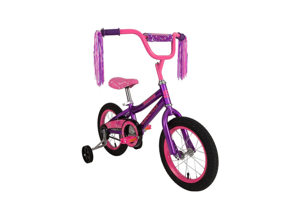 Supercycle Radium Kids' Bike with Training Wheels, Purple, 14-in D9
