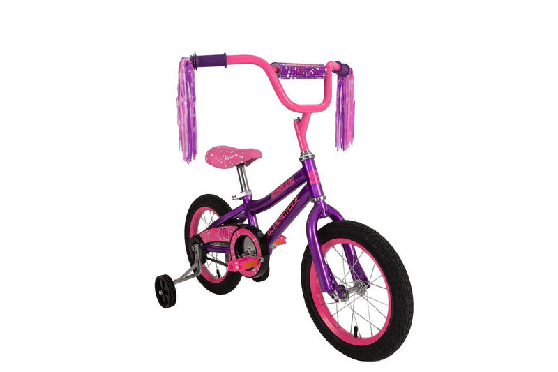 Supercycle Radium Kids' Bike with Training Wheels, Purple, 14-in D9