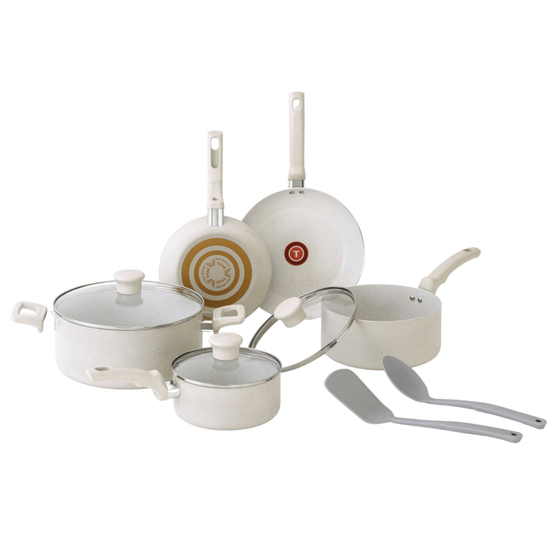 T-fal Beige 10-Piece Non-Stick Set, Beige C9