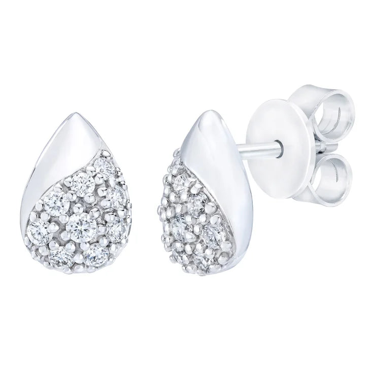 Teardrop Shaped Round Brilliant Diamond Earrings (0.32 ctw) Y9