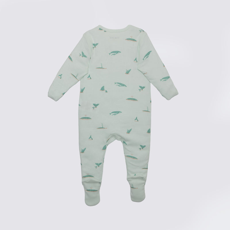 The Elk Baby Whale Print Premium Organic Cotton Play and Grow Zippy, Various Sizes D7
