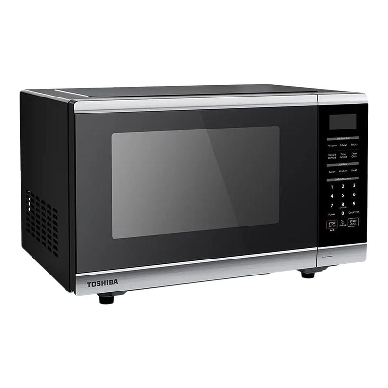 Toshiba Countertop Microwave, 1100 W, Stainless Steel Smart Sensor, 1.3-cu-ft E0