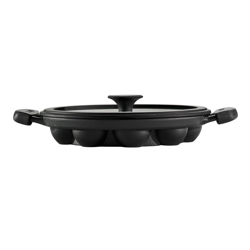 Utsava Pre-Seasoned Cast Iron Paniyarrakal with Lid H4