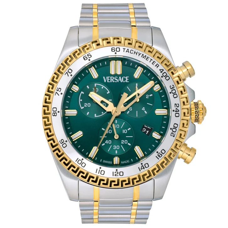 Versace Chrono X Green Dial Men's Watch N7