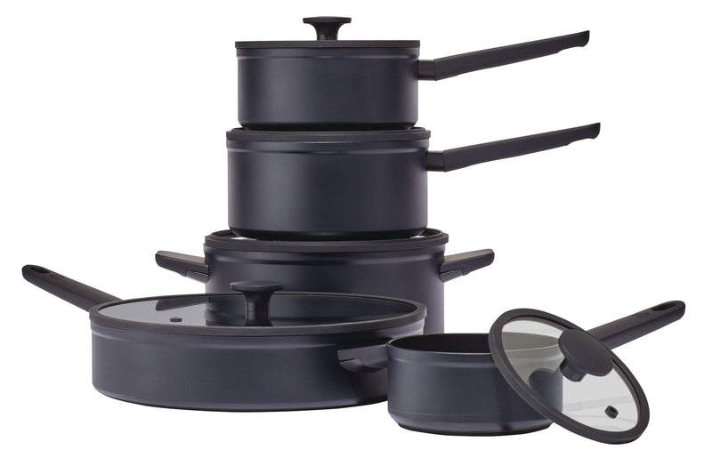 Vida by PADERNO 10-Piece Non-Stick Cookware Set, Black, Vida by PADERNO Non-Stick Cookset, Blue, 8-pc, Vida by PADERNO Aluminum Non-Stick Frypan,... H4