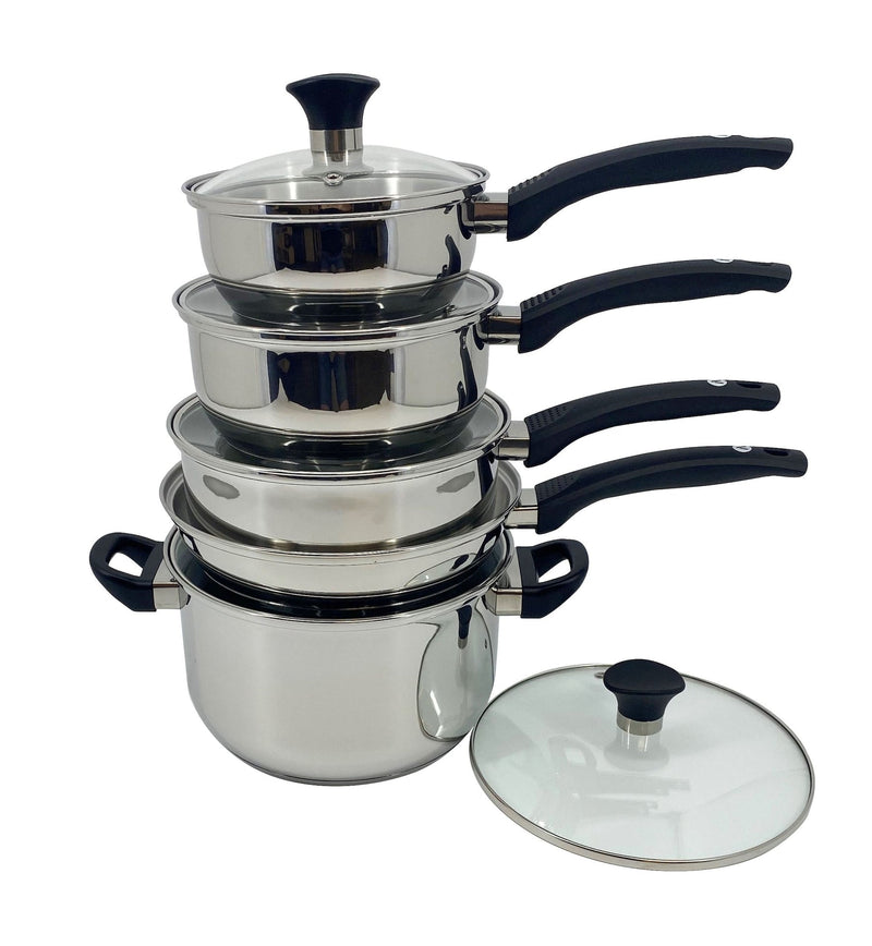 Vida by PADERNO Everyday Series Premium Stainless Steel Cookware Set, Dishwasher & Oven-Safe, 10-pc X4
