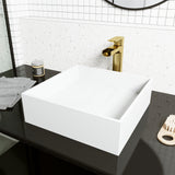 VIGO Bryant MatteStone 15x15-in Deep White Bathroom Sink/Basin with Square Vessel