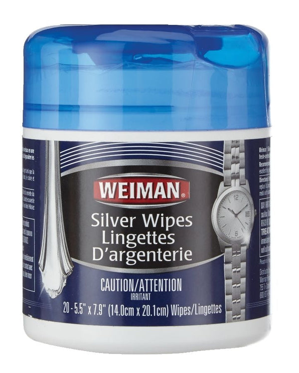 Weiman Silver Wipes, for Sterling Silver, Silver Plate & Fine Antique Silver, 20-pk X1