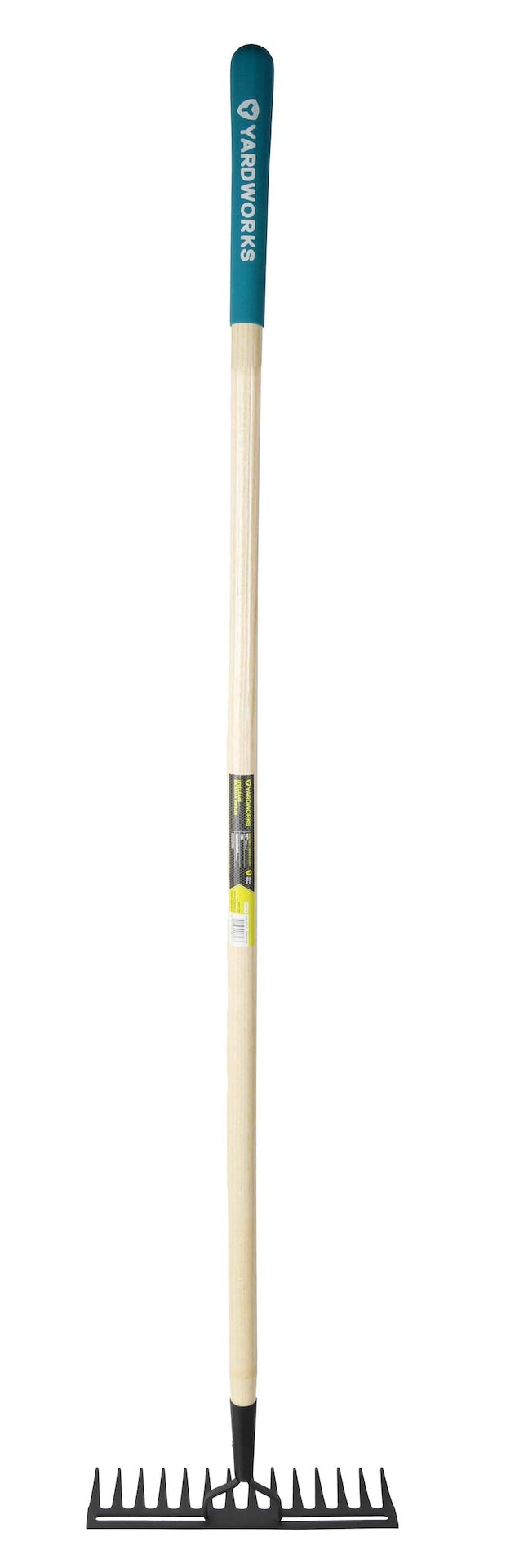 Yardworks 14-in Wide Metal 14-Tine Head Rake, 48-in Hardwood Shaft T4