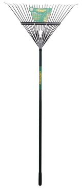Yardworks 24-Tine Metal Leaf Rake with Fibreglass Shaft, 24-in