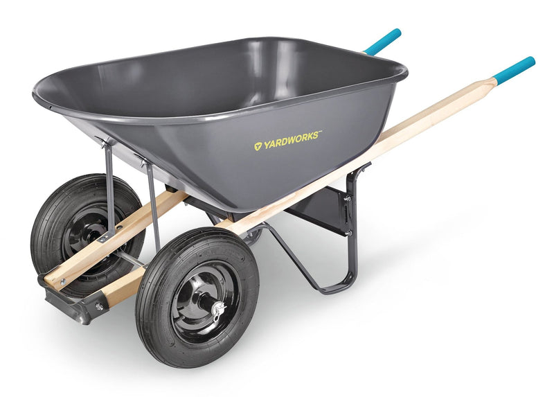 Yardworks Steel Tray 2-Wheel Garden Wheelbarrow, 6-cu-ft G7
