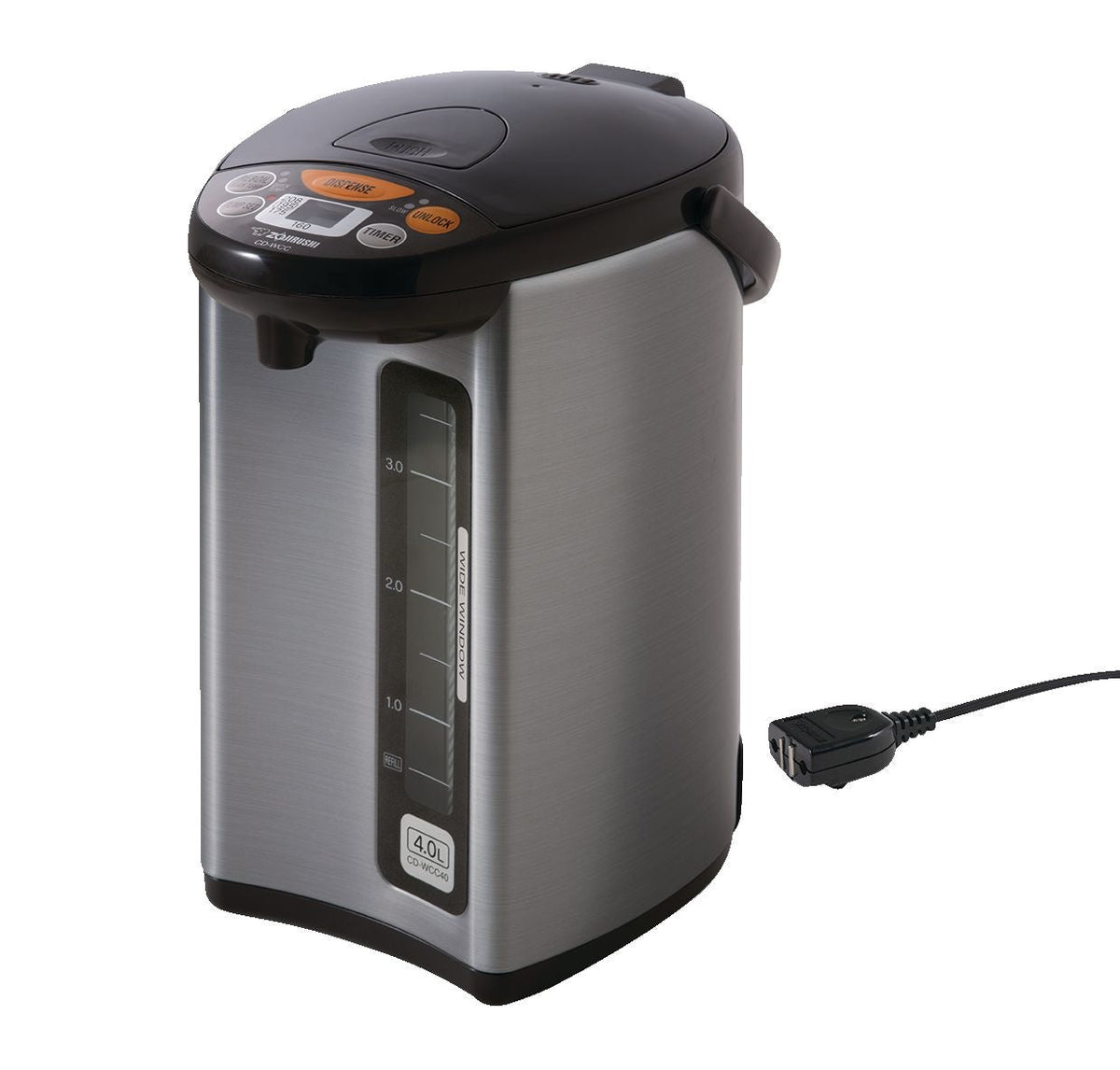 Zojirushi Electric Hot Water Boiler, Warmer & Dispenser, Black/Stainless Steel, 4-L